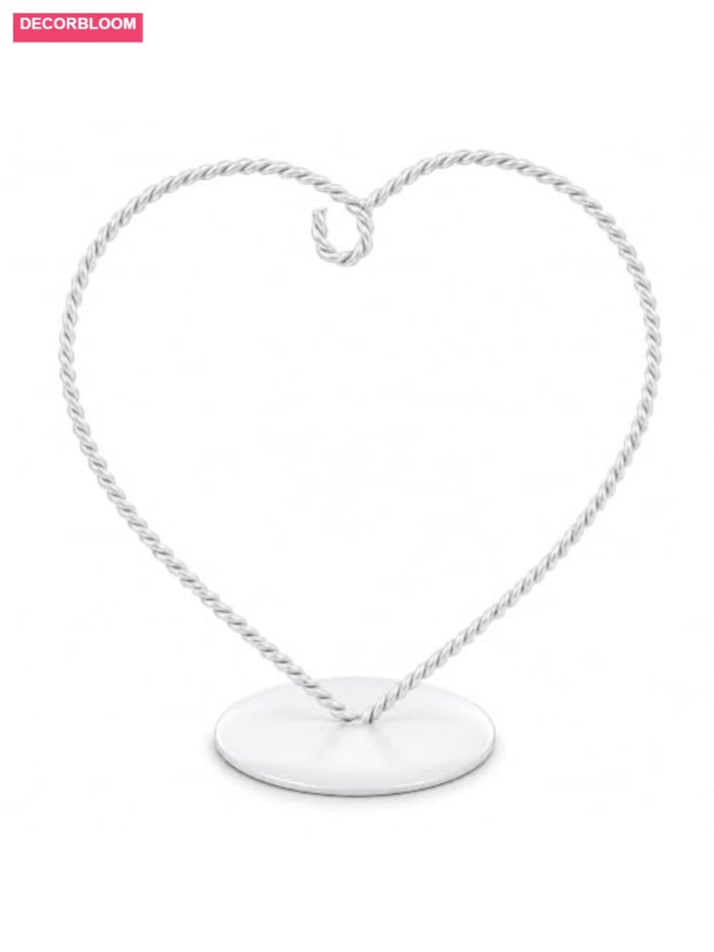 Heart Shaped Twisted Metal Ornament Display Stand 6.2 Inch Hanging Hook Holder